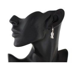 Wiszące srebrne kolczyki 925 grecki wzór z cyrkoniami