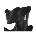 Wiszące srebrne kolczyki 925 grecki wzór z cyrkoniami