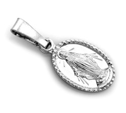 Medalik srebrny 925 z Matką Boską Niepokalaną na komunię