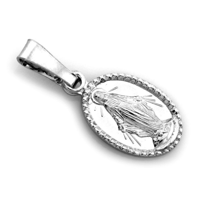 Medalik srebrny 925 z Matką Boską Niepokalaną na komunię