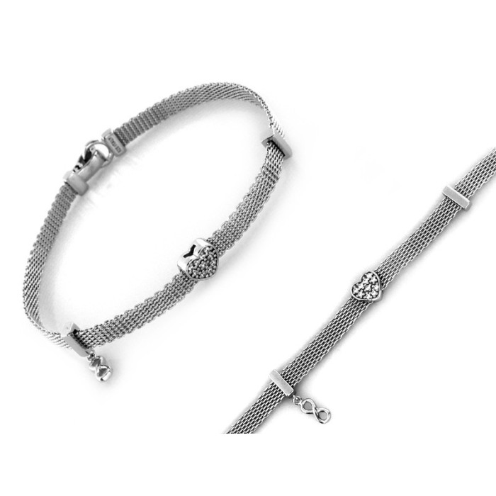 srebrna bransoletka gładka