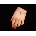 Bransoletka srebrna z wiszącą blaszką możliwy grawer