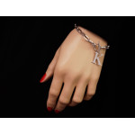 Srebrna bransoletka z dużych ogniw z literką K