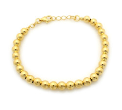 Bransoletka srebrna pozłacana z kulek