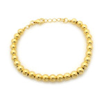 Bransoletka srebrna pozłacana z kulek