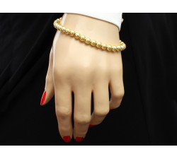 Bransoletka srebrna pozłacana z kulek