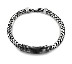 Srebrna bransoleta męska 925 oksydowana na prezent