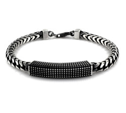 Srebrna bransoleta męska 925 oksydowana na prezent