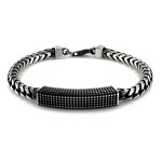 Srebrna bransoleta męska 925 oksydowana na prezent