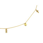 Srebrny pozłacany naszyjnik próby 925 z modnym symbolem nieskończoności krzyżykiem i sercem