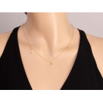 Srebrny pozłacany naszyjnik próby 925 z modnym symbolem nieskończoności krzyżykiem i sercem