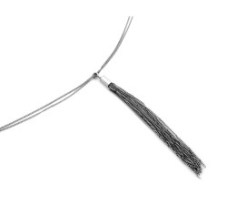 Modny naszyjnik ze srebra 925 z długimi frędzlami