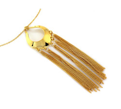 Srebrny naszyjnik damski 925 pozłacany z dużą przywieszką kropla z łańcuszkami