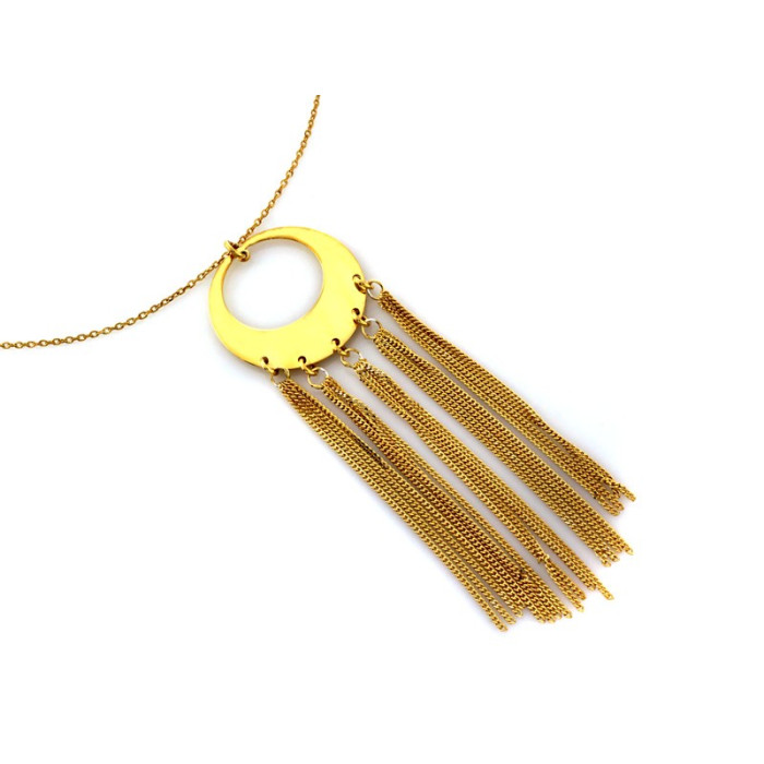 Naszyjnik z pozłacanego srebra 925 z dużym  wisiorem z łańcuszkami