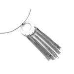 Srebrny naszyjnik damski 925 na elegancko z dużym wisiorem z łańcuszkami