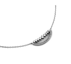 Naszyjnik damski srebrny 925 subtelny łańcuszek z zawieszką z cyrkoniami