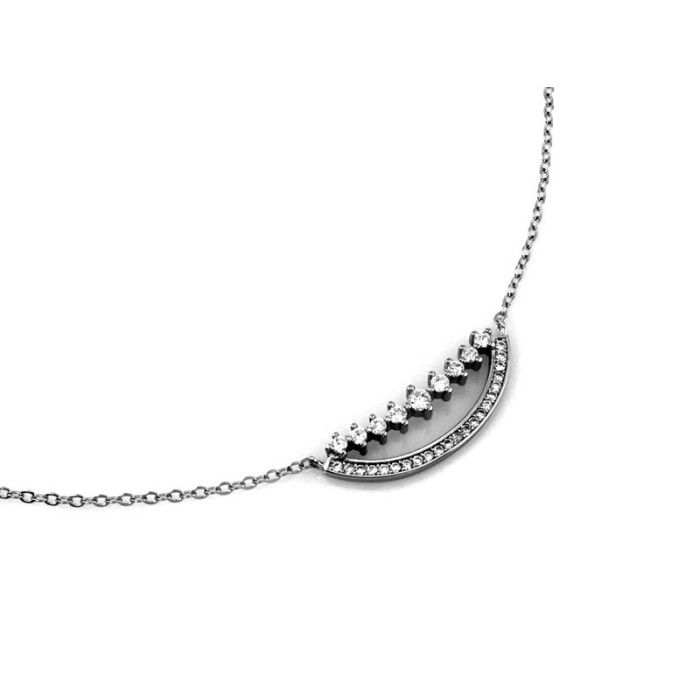 Naszyjnik damski srebrny 925 subtelny łańcuszek z zawieszką z cyrkoniami