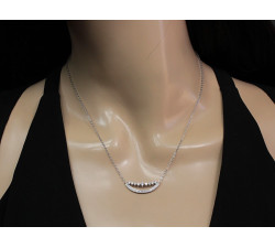 Naszyjnik damski srebrny 925 subtelny łańcuszek z zawieszką z cyrkoniami