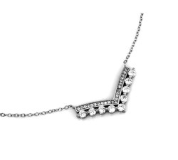Naszyjnik ze srebra 925 z elegancką zawieszką z jasnymi cyrkoniami