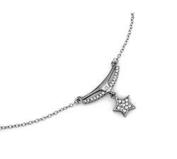 Srebrny naszyjnik 925 dla kobiety z zawieszką w kształcie gwiazdki z cyrkoniami