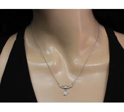 Srebrny naszyjnik 925 dla kobiety z zawieszką w kształcie gwiazdki z cyrkoniami