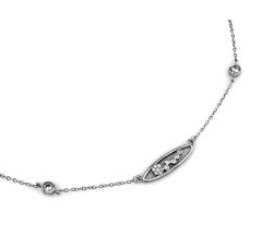 Naszyjnik ze srebra 925 damski z subtelną zawieszką z białymi cyrkoniami