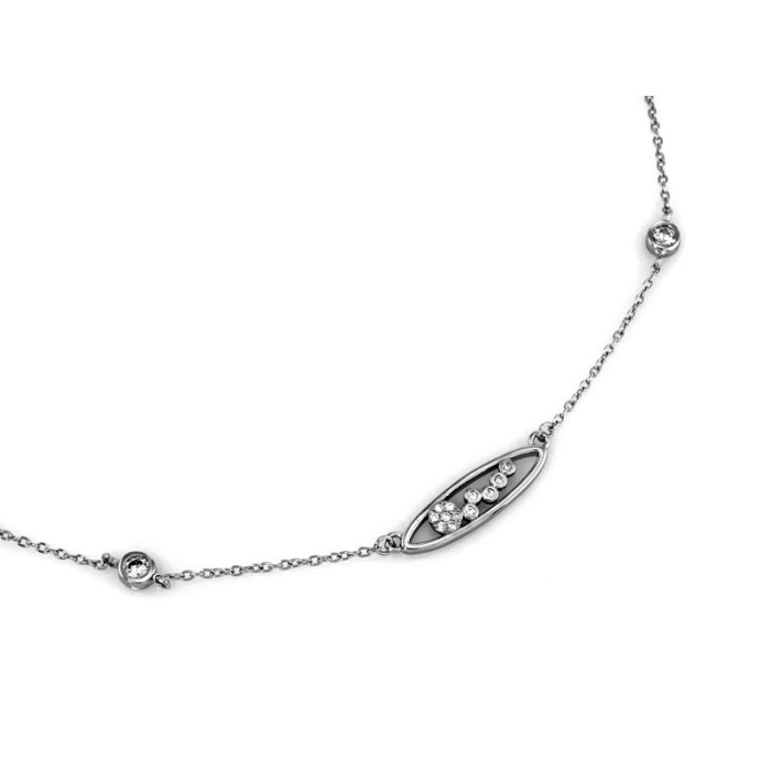 Naszyjnik ze srebra 925 damski z subtelną zawieszką z białymi cyrkoniami