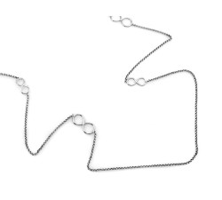 Srebrny naszyjnik damski 925 łańcuszek z symbolem nieskończoności delikatny
