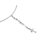 Delikatny naszyjnik z krzyżykiem wisiorem i srebrną krawatką wykonany ze srebra 925