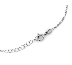 Delikatny naszyjnik z krzyżykiem wisiorem i srebrną krawatką wykonany ze srebra 925