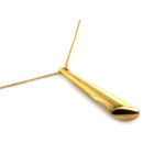 Elegancki pozłacany naszyjnik ze srebra z wiszącym długim stożkiem