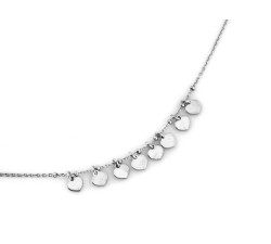 Naszyjnik damski srebrny 925 łańcuszek z wiszącymi sercami