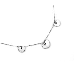 Naszyjnik damski srebro 925 łańcuszek z trzema serduszkami