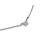 Naszyjnik srebrny 925 na grubym łańcuszku z zawieszką motylek z cyrkoniami