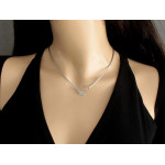 Naszyjnik srebrny 925 na grubym łańcuszku z zawieszką motylek z cyrkoniami