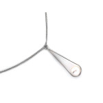 Naszyjnik srebrny 925 krawatka łańcuszek z dużym wisiorem z perełką