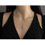 Naszyjnik srebrny damski 925 z masywnym wisiorem z kilku okrągłych obręczy