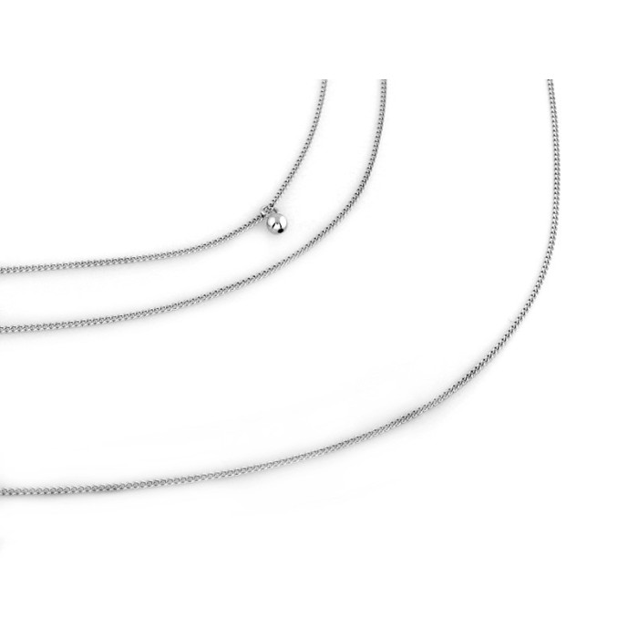Naszyjnik damski srebrny 925 długi potrójny z delikatnymi łańcuszkami