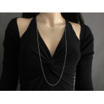 Naszyjnik damski srebrny 925 długi potrójny z delikatnymi łańcuszkami