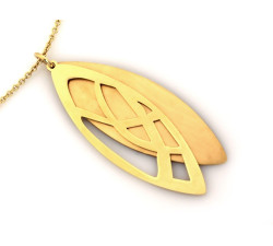 Naszyjnik ze pozłacanego srebra 925 podłużna ruchoma zawieszka kropla