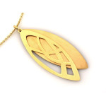 Naszyjnik ze pozłacanego srebra 925 podłużna ruchoma zawieszka kropla