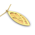 Naszyjnik ze pozłacanego srebra 925 podłużna ruchoma zawieszka kropla