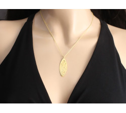 Naszyjnik ze pozłacanego srebra 925 podłużna ruchoma zawieszka kropla