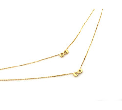 Naszyjnik damski pozłacany srebro 925 podwójny z nieskończonościami