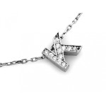 Naszyjnik srebrny z literką K