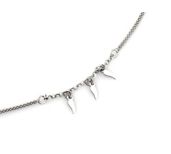 Naszyjnik srebrny 925 łańcuszek gruby sznur z zawieszkami skrzydełka