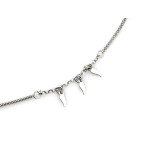 Naszyjnik srebrny 925 łańcuszek gruby sznur z zawieszkami skrzydełka