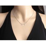 Naszyjnik srebrny 925 łańcuszek gruby sznur z zawieszkami skrzydełka