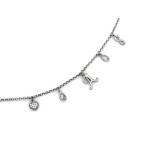 Srebrny naszyjnik 925 z zawieszką w kształcie litery A nieskończoności oraz serca