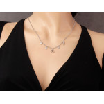 Srebrny naszyjnik 925 z zawieszką w kształcie litery A nieskończoności oraz serca